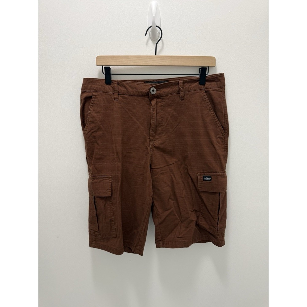 Marc Ecko Cut & Sew Cargo‎ Shorts Men's 32 Brown Ripstop Utility Casual Cotton
